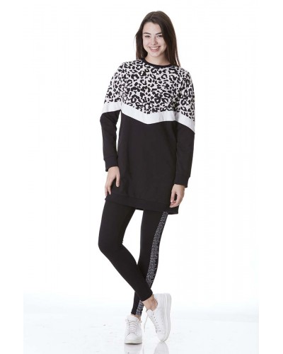 ÜST LEOPAR DESEN SWEAT 